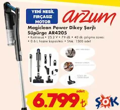 ARZUM AR4205 MAGİCLEAN POWER DİKEY ŞARJLI SÜPÜRGE ARZUM AR4205 MAGİCLEAN POWER DİKEY ŞARJLI SÜPÜRGE